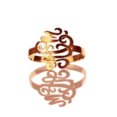 Monogram Cuff Bracelet Bangle Hand Writing Rose Gold - Name My Jewellery