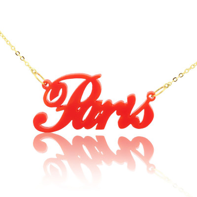 Colorful Acrylic Paris Style Name Necklace - Name My Jewellery