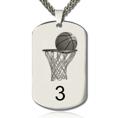 Basketball Dog Tag Name Necklace - Name My Jewellery