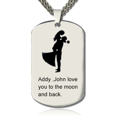 Couple Love Dog Tag Name Necklace - Name My Jewellery