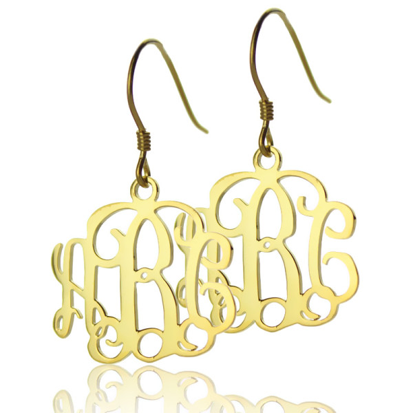 18ct Solid Gold Personalised Monogram Earring - Name My Jewellery