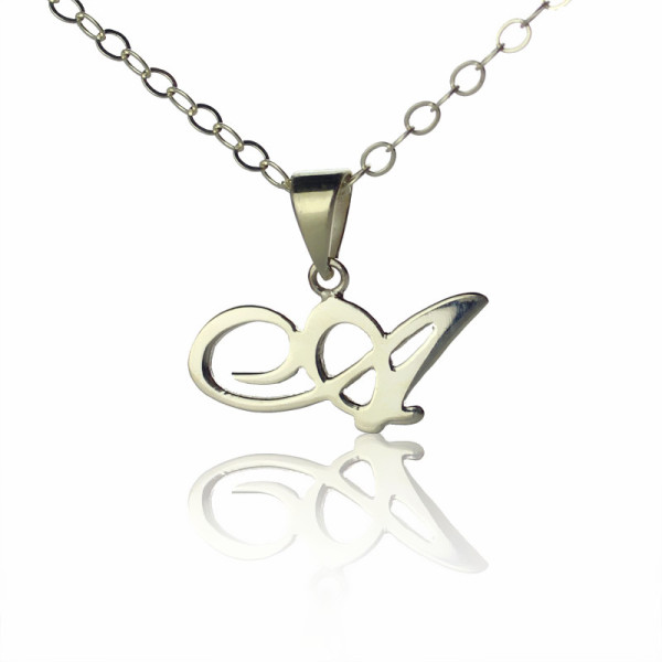 Personalised Madonna Style Initial Necklace Solid White Gold - Name My Jewellery
