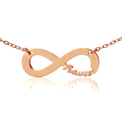 Solid Rose Gold 18ct Infinity Name Necklace - Name My Jewellery
