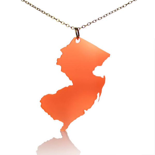 Acrylic New Jersey States Necklace American Map Necklace - Name My Jewellery