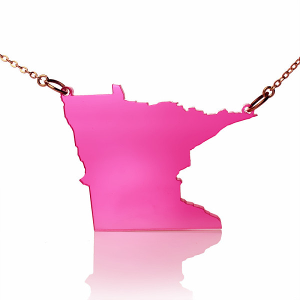 Acrylic Minnesota State Necklace America Map Necklace - Name My Jewellery