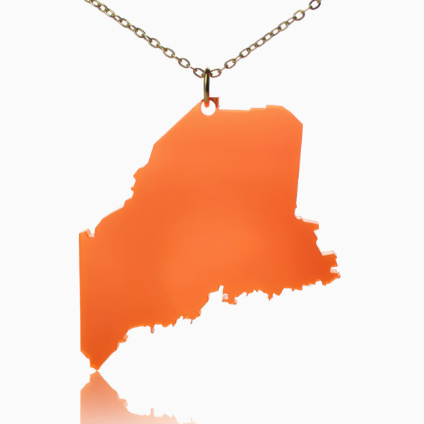 Acrylic Maine State Necklace America Map Necklace - Name My Jewellery