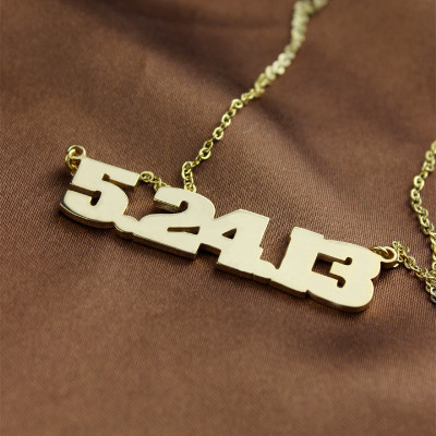 Personial Solid Gold Number Necklace - Name My Jewellery