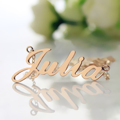 Solid Rose Gold Plated Julia Style Name Necklace - Name My Jewellery