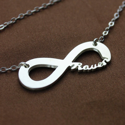 Solid White Gold 18ct Infinity Name Necklace - Name My Jewellery