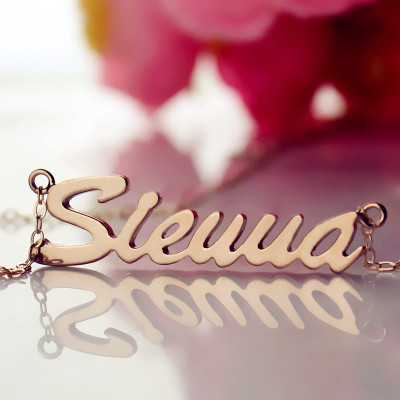 18ct Rose Gold Plated Sienna Style Name Necklace - Name My Jewellery