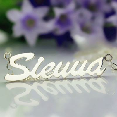 Solid White Gold Sienna Style Name Necklace - Name My Jewellery