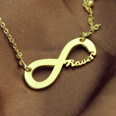 Solid Gold 18ct Infinity Name Necklace - Name My Jewellery