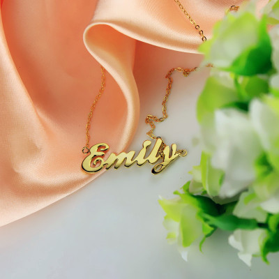 Cursive Script Name Necklace 18ct Solid Gold - Name My Jewellery