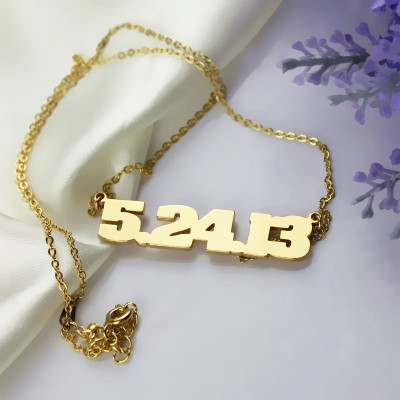 Personial Solid Gold Number Necklace - Name My Jewellery