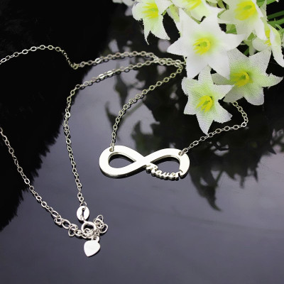Solid White Gold 18ct Infinity Name Necklace - Name My Jewellery