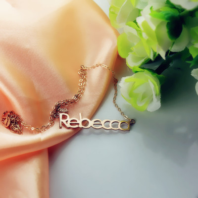 18ct Rose Gold Plated Rebecca Style Name Necklace - Name My Jewellery