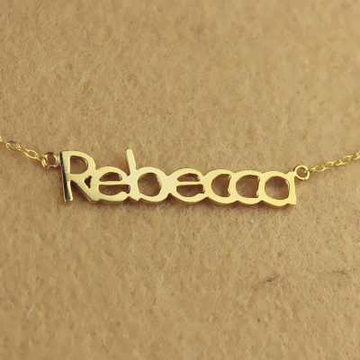 Solid Gold Rebecca Style Name Necklace-18ct - Name My Jewellery