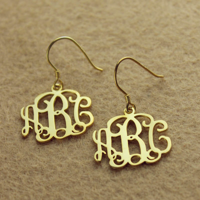 18ct Solid Gold Personalised Monogram Earring - Name My Jewellery