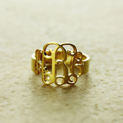 Solid Gold Personalised Monogram Ring - Name My Jewellery