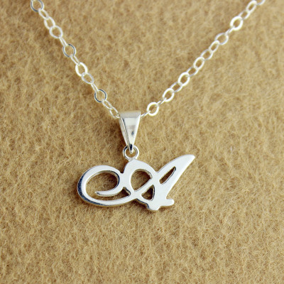 Personalised Madonna Style Initial Necklace Solid White Gold - Name My Jewellery