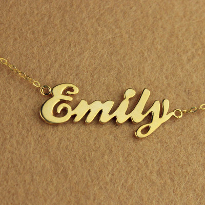 Cursive Script Name Necklace 18ct Solid Gold - Name My Jewellery
