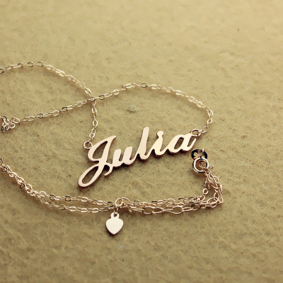 Solid Rose Gold Plated Julia Style Name Necklace - Name My Jewellery