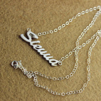Solid White Gold Sienna Style Name Necklace - Name My Jewellery
