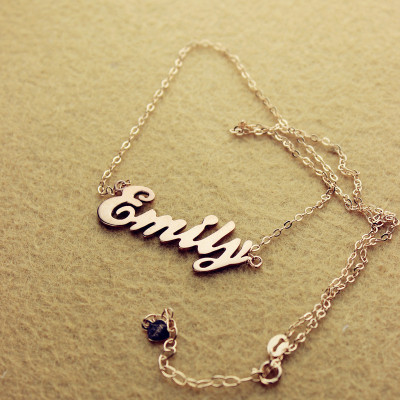 Cursive Script Name Necklace 18ct Solid Rose Gold - Name My Jewellery