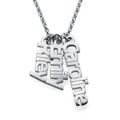 Vertical Name Necklace in Sterling Silver - Name My Jewellery