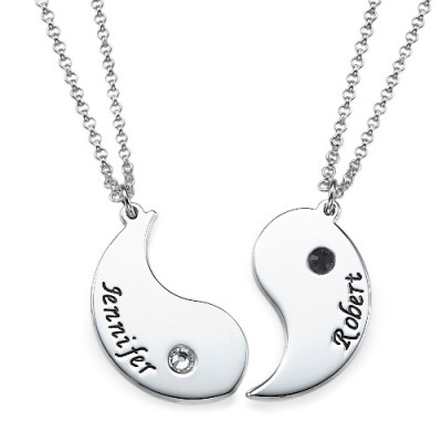 Yin Yang Necklace for Couples with Engraving - Name My Jewellery