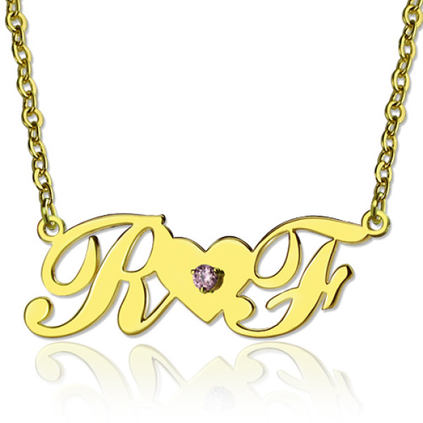 18ct Gold Plated Two Initials Necklace - Name My Jewellery