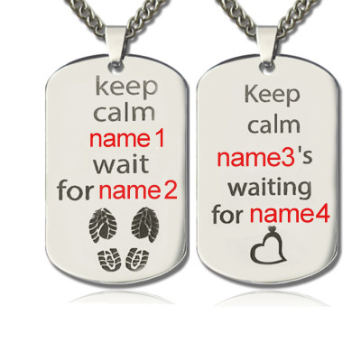 Personalised Cute His and Hers Dog Tag Necklaces Sterling Silver - Name My Jewellery