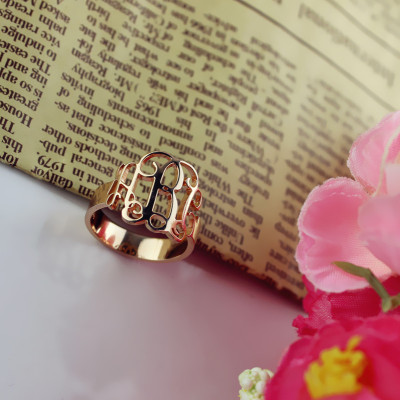 Personalised Rose Gold Monogram Ring - Name My Jewellery