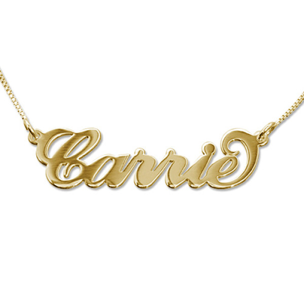 18ct Gold Double Thickness "Carrie" Name Necklace - Name My Jewellery
