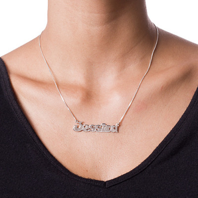 Comic Style Silver Name Necklace - Name My Jewellery