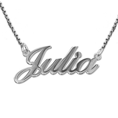 Extra Thick Silver Name Necklace With Rollo Chain - Name My Jewellery