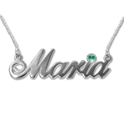 18ct white Gold and Swarovski Crystal Name Necklace - Name My Jewellery