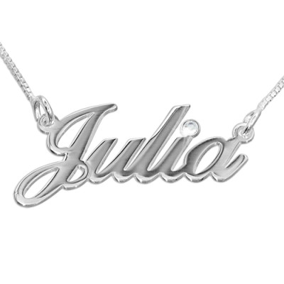 18ct White Gold and Diamond Name Necklace - Name My Jewellery