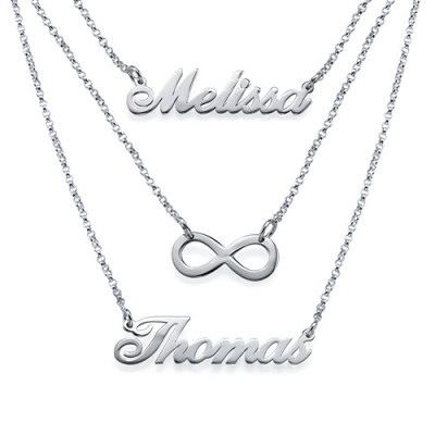 Layered Name Necklace in Sterling Silver - Name My Jewellery