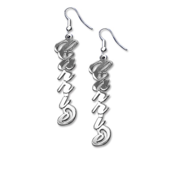 Sterling Silver "Carrie" Style Name Earrings - Name My Jewellery