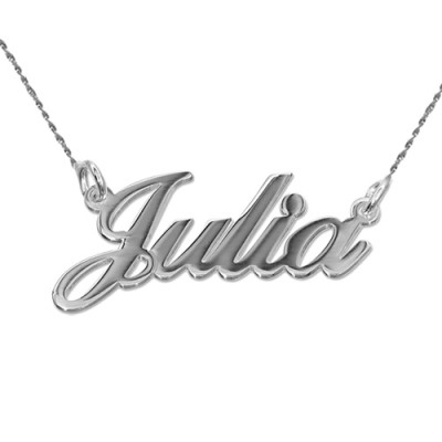 18ct White Gold Classic Name Necklace With Twist Chain - Name My Jewellery