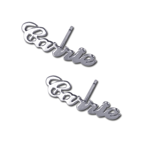 Sterling Silver Personalised Name Stud Earring (PAIR) - Name My Jewellery