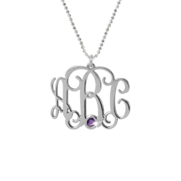 Sterling Silver Monogram Necklace with Swarovski - Name My Jewellery