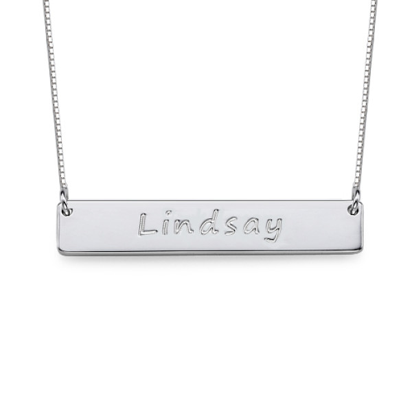 Sterling Silver Bar Nameplate Necklace - Name My Jewellery