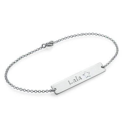 Sterling Silver Bar Nameplate Bracelet/Anklet - Name My Jewellery