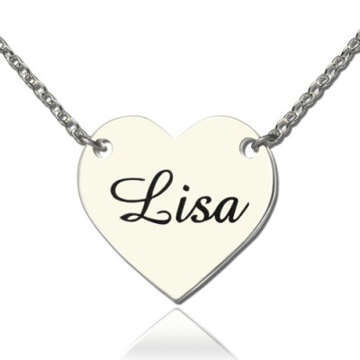 Stamped Name Heart Love Necklaces Sterling Silver - Name My Jewellery