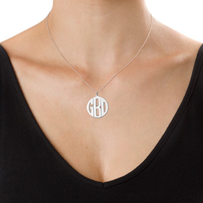 Personalised Silver Print Monogram Necklace - Name My Jewellery