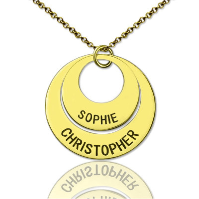 Engraved Ring 18ct Gold Plated Mother Necklace - Name My Jewellery