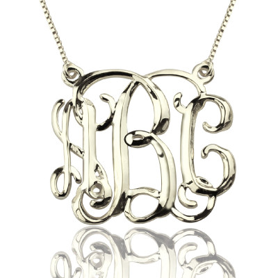 Personalised Cube Monogram Initials Necklace Sterling Silver - Name My Jewellery
