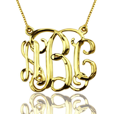 Custom Cube Monogram Initials Necklace 18ct Gold Plated - Name My Jewellery